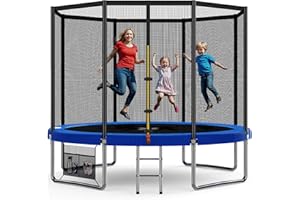Devoko Trampoline Extérieur Ø183/ 228/305 / 366 / 427cm, Trampoline de Jardin Robuste, Cadre en Acier Galvanisé avec Sac de Rangement, pour Enfants et Adultes