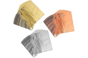 QH-SHOP 300 Feuilles Feuille d'Imitation d'or/d'argent/d'or Rose pour Artisanat Doré Bricolage Meubles Décoration et Slime 14x14cm