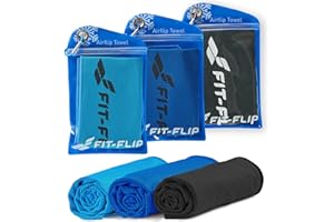 Fit-Flip Toalla fría Set de 3 Unidades – Airflip Cooling Towel para Senderismo, Tenis y Viajes - Toallas de enfriamiento de Microfibra