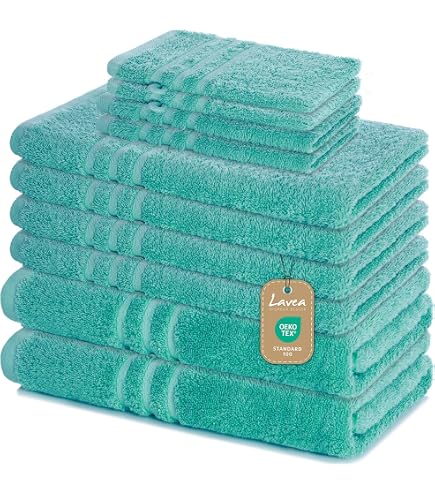 Lot De 4 Serviettes Happy Pack 100% Coton | Bleu Royal Et Bleu Clair