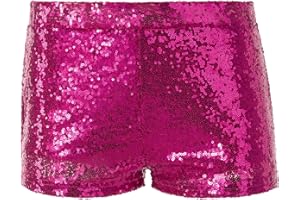 dressforfun 900996 Damen Pailletten Glitzer Shorts, sexy Kurze Hose Shorts