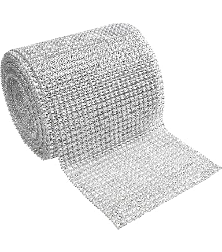 Eleganza No. 24 Metallic Deco Mesh Argento 25 cm x 9.1 m