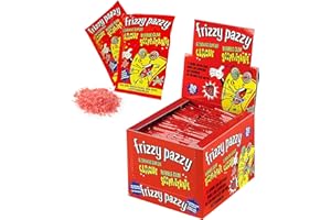 CASA DEL DOLCE Frizzy Pazzy Fresa, bolsas de 7 g, pantalla de 50 piezas, burbuja de goma crepitante, Made in Italy, idea de regalo para cumpleaños y fiestas