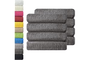 ‎NATUREMARK NatureMark 8er Spar-Pack Frottier Handtücher, Handtuch-Set, 50 x 100 cm, Anthrazit grau, 100% Baumwolle