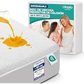 Viscose Terry Waterproof Mattress Protector 150x200x30cm | Waterproof Mattress Protector with All-Around Elastic, Hotel Quali