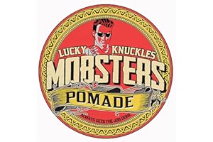 Mobsters Pomade for Men Regular Hold Water Based Deluxe Matte Finish Hair Wax Pro Salon Use Large 140g Tin Lucky Knuckles Edition (Lucky Knuckles)
