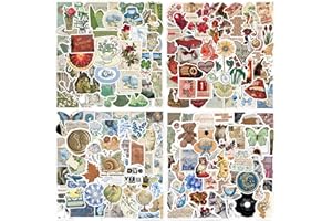 AIRNOGO Paquete de 200 calcomanías vintage estéticas retro, calcomanías de vinilo impermeables para botellas de agua, laptop, álbumes de recortes, diario, MacBook, maleta, guitarra, cuaderno, diario, patineta