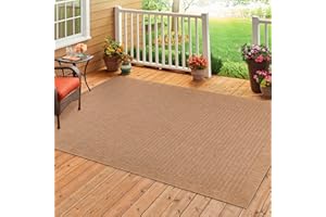 HomebyHome Dywan outdoorowy, odporny na działanie warunków atmosferycznych, 240 x 340 cm, beżowy, sizalowy i jutowy, wodoodporny, styl vintage, łatwy w pielęgnacji, nadaje się do prania, do kuchni,