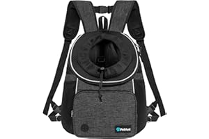 PetAmi Adjustable Dog & Cat Chest Carrier Backpack, Ventilated for Hiking & Camping, Small to Large Pets, Max 15 lbs, Dark Gray