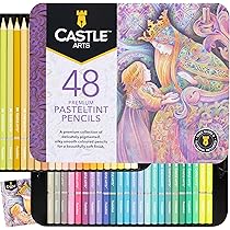 Castle Art Supplies Gold Standard - Juego de 72 lápices de colores con base de aceite de calidad que se mantienen más afilados, más resistentes contra roturas, para artistas adultos, coloristas, en