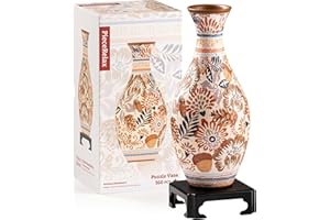 PieceRelax Unique Flower Vase - 3D Puzzle Vase for Adults to Flower Arrangement and Home Decoration Made By 160 Curved Plastic Puzzle Pieces - Autumn Abundance [S1042]
