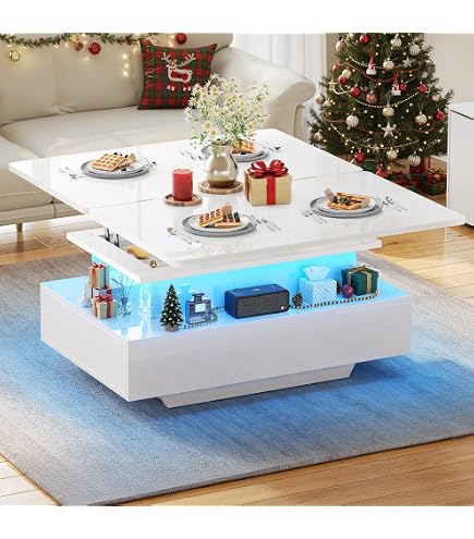 JIANLE Gummibaum-couchtisch, Couchtisch Mit 2 Schubladen Und Regalen,  Interner Schlitzgriff, Massivholzschienen, Geeignet Fr Wohnzimmer, Lounge,  Moderne Haushaltswaren,walnutcolor : Amazon.de: Kche, Haushalt & Wohnen
