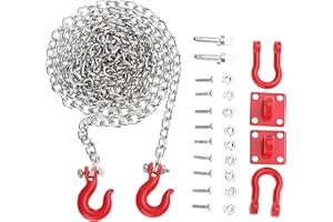 DILWE RC Car Tow Hook Trailer Chain Set, RC U Shaped Rescue Tow Hook Trailer Chain Assemble Parts for RC Climbing Crawler Car Upgrade Part