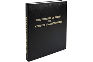 Le Dauphin - Réf. 944D Classeur juridique noir registres légal ACTIONNAIRES - dos 37 mm - 4 anneaux - livré recharge 58 feuillets numérotés mouvement de titres, liste des actionnaires - Format A4