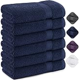 Utopia Towels - Washbasin Towels 50 x 100 cm (Pack of 6) (Navy Blue) | Ring Spun Premium Cotton - Ultra soft, lightweight, an