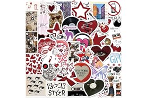 TINOALY Lot de 100 autocollants esthétiques rétro Y2K, décalcomanies imperméables et amusantes pour ordinateur portable, scrapbooking, bouteille d'eau, bagages, casque