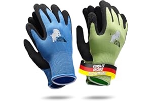 LAUTER SCHUTZ ® pour les enfants: 2 paires de gants de travail (avec revêtement de paume) en tissu extensible, pour le jardinage et plus (taille M (5-7 ans))