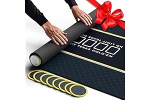Newverest Poker Table Top 178 x 89 cm, Texas Hold'em Poker Mat for Home Game Nights Up to 10 Players, Casino Poker Topper Cloth for Tables in Storage Bag with 8 Coasters in Gift-Ready Box