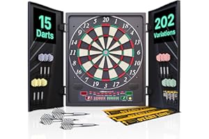 Ultrasport Electronic Dartboard Set for 1-8 Players I Soft Tip Darts Board with 15 Darts, 15 Pro Flights, 100 Soft Tips, 3 Trowlines I Electronic Dart Board