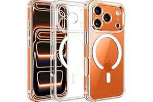 ivoler Klar Magnetisch Hülle für iPhone 17 Pro Max, [Kompatibel mit MagSafe] [Nie Vergilbung] [Militärischer Schutz] Stoßfest Kratzfest Transparent Schutzhülle Durchsichtige Handyhülle Case
