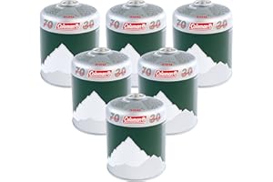 Coleman C500 Pack de 6 Cartouches de gaz, 6 x Cartouches à Valve vissables, Cartouches de gaz pour réchauds, barbecues ou Lampes, mélange Haute Performance de Butane et Propane., Gris, 440g