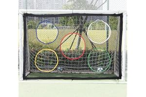 Coverify Fußballtor Torwand Netz mit 5 Schusslöchern, Kinder Fußball Schießübungen eingestellt, Torwand für Fussballtor 1.8x1.3m, 3x2m (Fußball Tor Nicht enthalten)