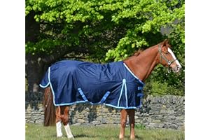 TURNERS 600d Navy Medium Weight Waterproof Horse Turnout Rug 200g Fill