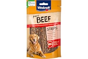 Vitakraft Pure Beef Strips, friandises pour chiens, lamelles de panse de bœuf, pour l’entraînement, sans ajout de sucre (1x80g)