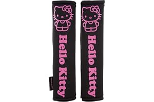 HELLO KITTY KIT1035 Podkładki do pasów bezpieczeństwa, czarne, AUTO