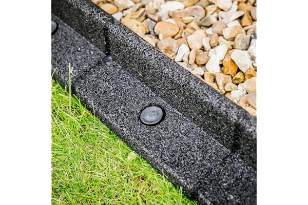 FlexiBorder – Bordure de Jardin Flexible pour gazons, allées, surplombs et pelouses artificielles - Noir – Longueur de 6 x 1m