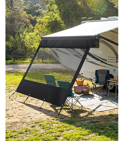 CAREFREE of Colorado Drop Wohnmobil-Markise, EZ-Zip-Blocker, Netzgewebe für Wohnmobil, Vordach, Sonnenschutz, Wohnmobil-Zubehör für Vorderterrasse, 5,2 x 2,4 m, Schwarz Sport & Freizeit