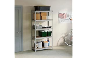 Home Vida 5 Tier Layer Shelf Storage Shelving Rack Heavy Duty Kitchen Garage Racking 875 Kgs Capacity, Galvanised