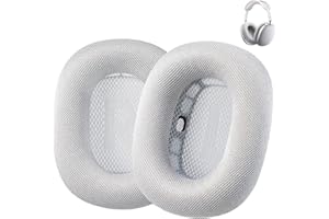 AHG Accessory House Global Upgraded Replacement airpods max ear Cushions pads compatible with Apple AirPods Max Headphones (Silver). Silicone Lined Mesh/High-Density Foam/Strong Magnet