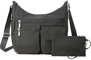 Baggallini Women's Everywhere Bagg Crossbody 11x9 Lightweight Nylon Hobo Water-Resistant Travel Bag W/RFID Protection, One Size