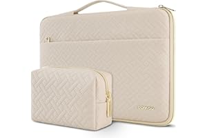 DOMISO Pochette MacBook Pro 16 Pouces M4/M3/M2/M1 Pro/Max,Imperméable Sacoche de Protection PC Ordi Sacs et Housse Ordinateur 15.6 Pouces pour Dell HP ASUS Dell XPS Laptop,Beige