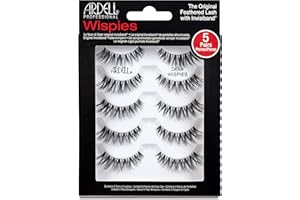 Ardell False Eyelashes Demi Wispies, 5 Pairs Multipack Natural-Looking Wispy Effect, Medium Volume & Length, Invisiband, Vegan-Friendly, Cruelty-Free