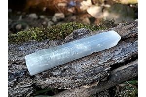 GENERIC Selenite Crystal Natural Wand 10cm | Crystal Wand for Spells, Divination, Witchcraft, Crystal Cleansing