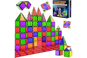Desire Deluxe Magnetyczne klocki do budowania, płytki Montessori zabawki dla dzieci dla chłopców i dziewcząt - nauka edukacyjna, zestaw na prezent, urodziny, dla 3-8 lat (37 szt.)