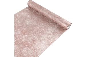 Yeahshion Runner da Tavola in Metallo Oro Rosa 28 cm x 5 m, Runner da Tavola in Tessuto Non Tessuto per Compleanni, Feste, Ritiri, Battesimi, Celebrazioni, Decorazioni per Matrimoni (Oro Rosa, 5 m)