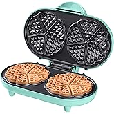 Bestron Doppel-Waffeleisen für klassische Herzwaffeln, Herzwaffeleisen mit Backampel & Antihaftbeschichtung, ideal für Kinder