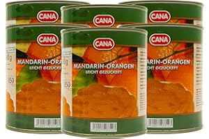 S.MILE GMBH Food-United türkische Mandarin-Orangen geschält ohne Kerne leicht gezuckert in Sirup 6 Dosen Füllm 800g ATG 480g Ring-Pull-Verschluss intensiv komplexes Aroma gleichmäßige ganze Segmente (6 Dosen)