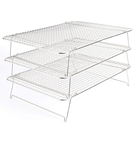 Griglia Raffreddamento 3 Livelli Gurxi | Rack Per Biscotti, Torte E Pane 34x24.5 Cm - Nero