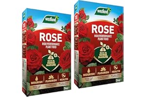 WOOTONG TOPLINE High-Performance Rose Food - Pack of 2 x 3kg Enriched Horse Manure Rose Plant Feed Pellets for Outdoor Garden Plants. Rose Fertiliser with Unique Topline Card.