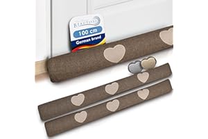 Beautissu 2x Paraspifferi Imbottito per Porta e finestra Tuuli HR L100xP8xA8 cm in Poliestere - paraspiffero Universale porte e finestre - paravento sottoporta Isolante - Contro Il Freddo - Marrone