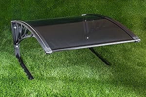 KYPOS Garage copristazione universale in policarbonato per riparo di robot rasaerba a ricarica frontale o posteriore - modello "FUMÉ" con protezione anti-UV (BIG)