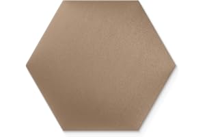 DecoNest Cuscino da parete decorazione da parete pannello da parete pannello acustico pannello da parete 3d lusso moderno imbottito Esagono 30x26 cm Beige