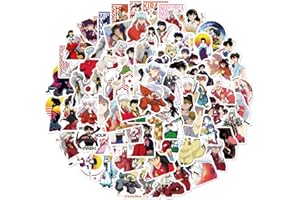 TACOMEXI Confezione di adesivi Inuyasha 100 pezzi, adesivo in vinile per bottiglie d'acqua, notebook, skateboard, regalo per adulti, bambini e adolescenti
