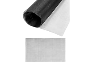 QWORK® 2 Pièces Rouleau Moustiquaire, Filet Moustiquaire En Fibre De Verre, 120 X 250 cm, Garde L'air Frais En Circulation, Noir, 18 Mailles