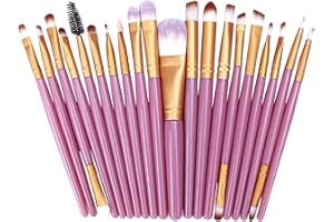 ISIYINER Brochas de Maquillaje 20 piezas Pinceles de Maquillaje Profesional Fibra Sintética para las Cejas, Facial, Base de Maquillaje, Polvos, Crema,Blush Concealers Kit de pinceles (Rose Golden)