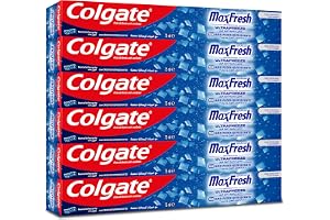 Colgate Toothpaste Max Fresh Cool Mint, Blue Gel Toothpaste, with Cooling Crystals, 6x75 ml, 6 Pack